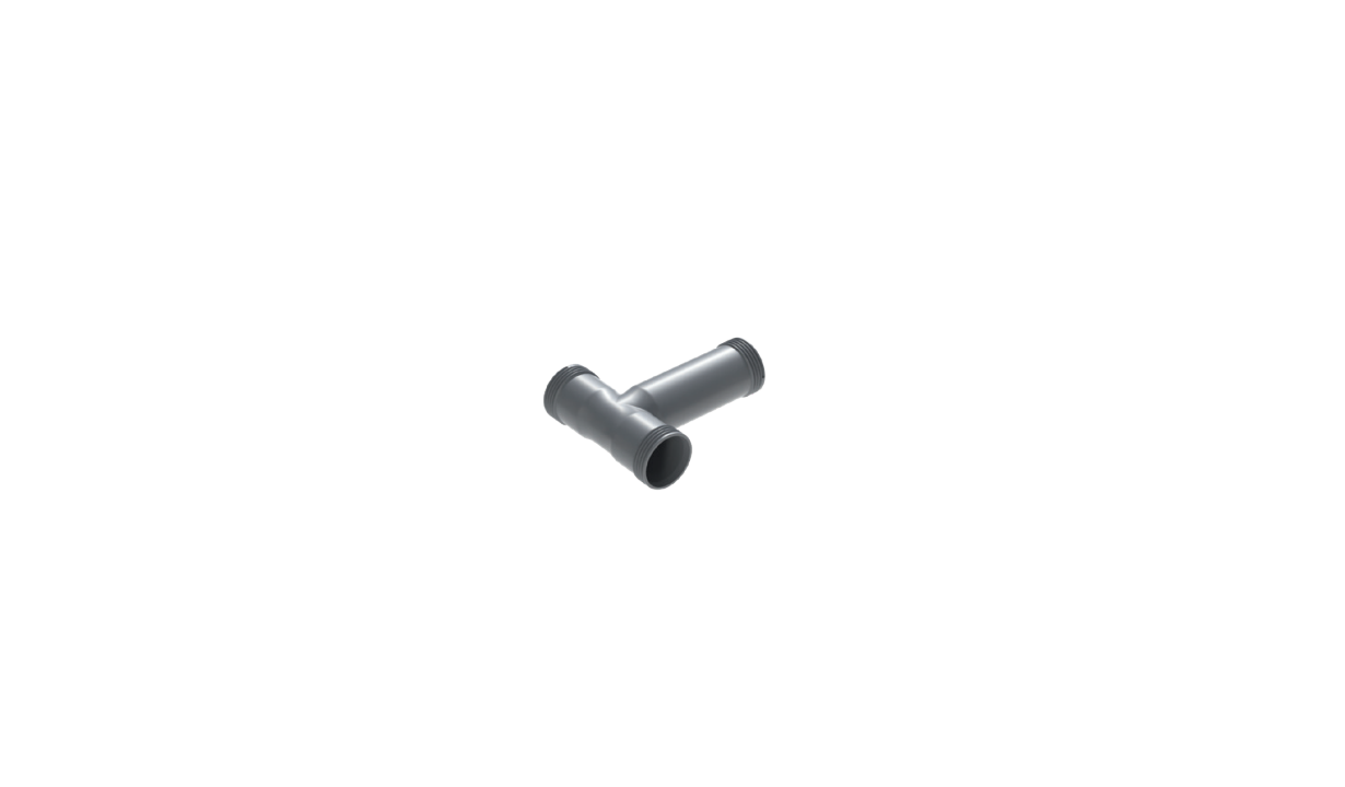 T connection pipe with3x G1½” outlet