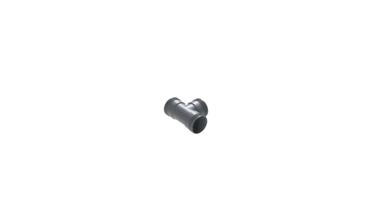 T connection pipe with3x G1½” outlet